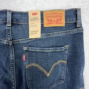Levis Classic Bootcut Jeans Womens 14 Medium W32 L32 Mid Rise Dark Wash Indigo